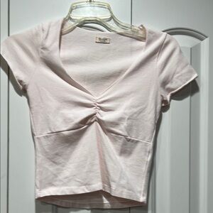 Brandy Melville Pink Ruched Crop Top- Size OS
